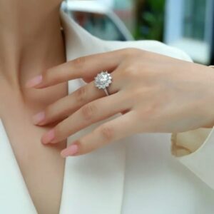 3 Carat D Color VVS1 Moissanite Ring